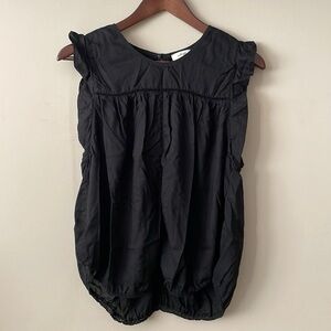 Wilfred Meryon ruffle top blouse black medium